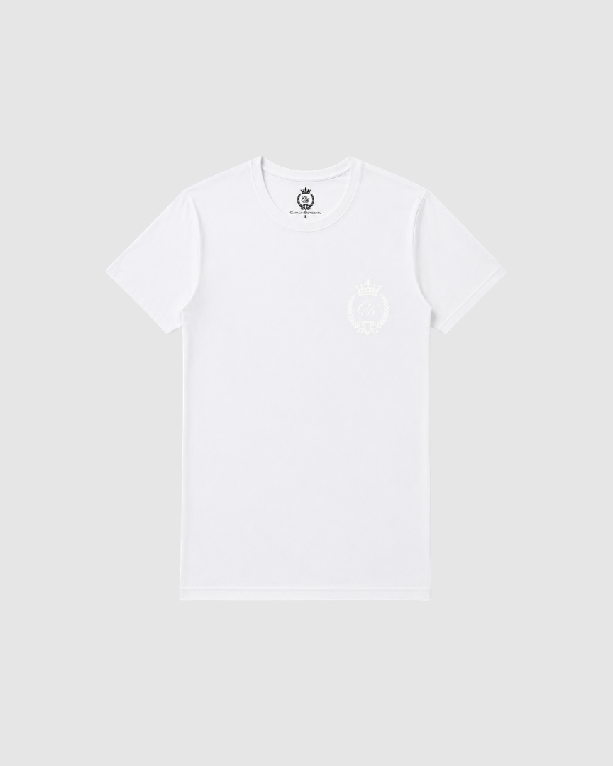 Tricou alb bărbați Cătălin Botezatu – croi clasic