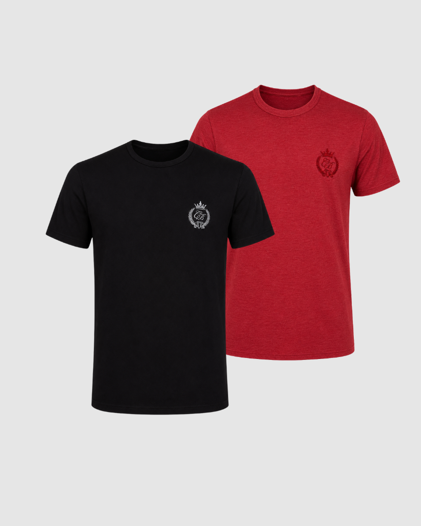 SET DE 2 TRICOURI NEGRU - ROȘU V2