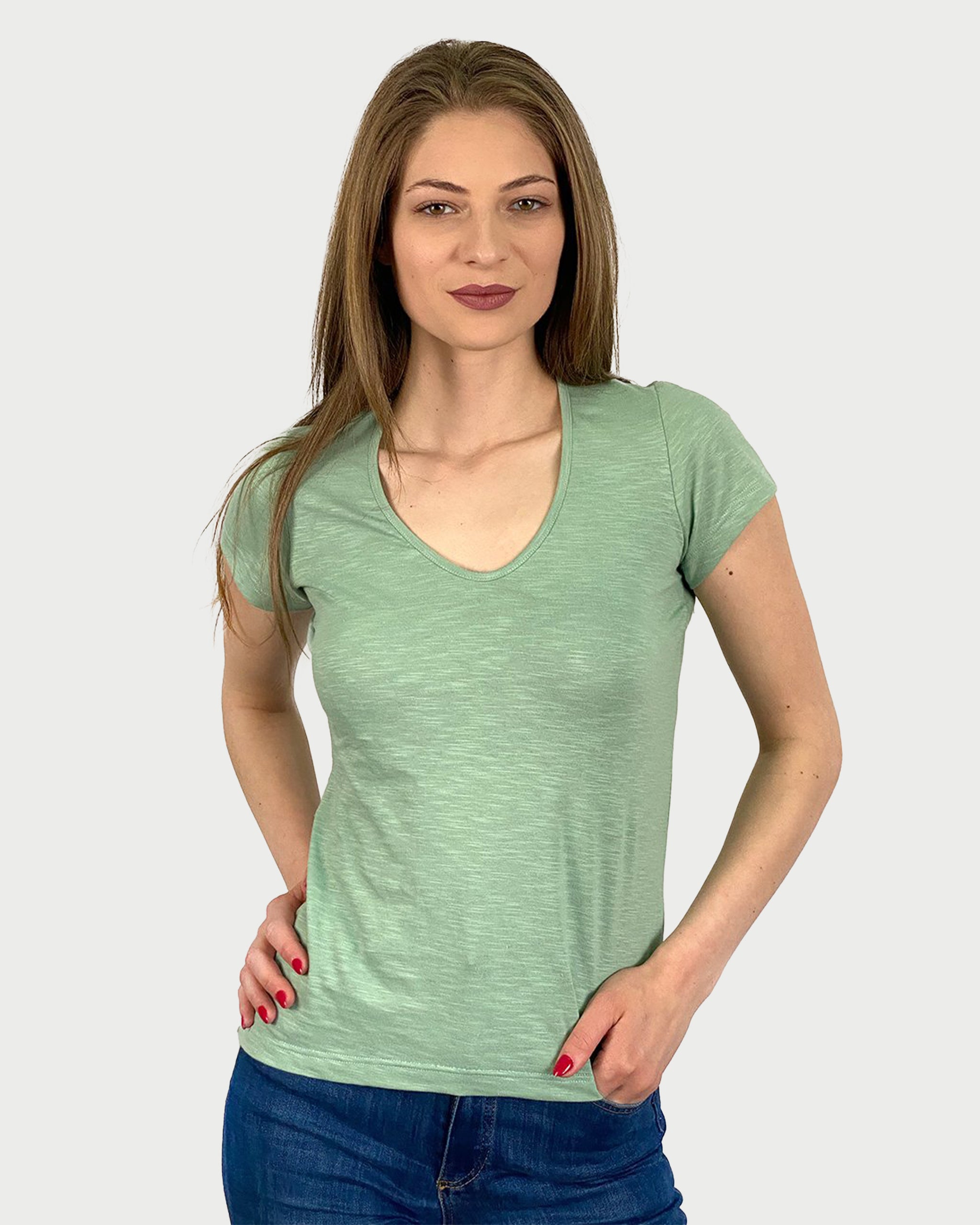 GREEN SENSATION - tricou minimalist pentru femei