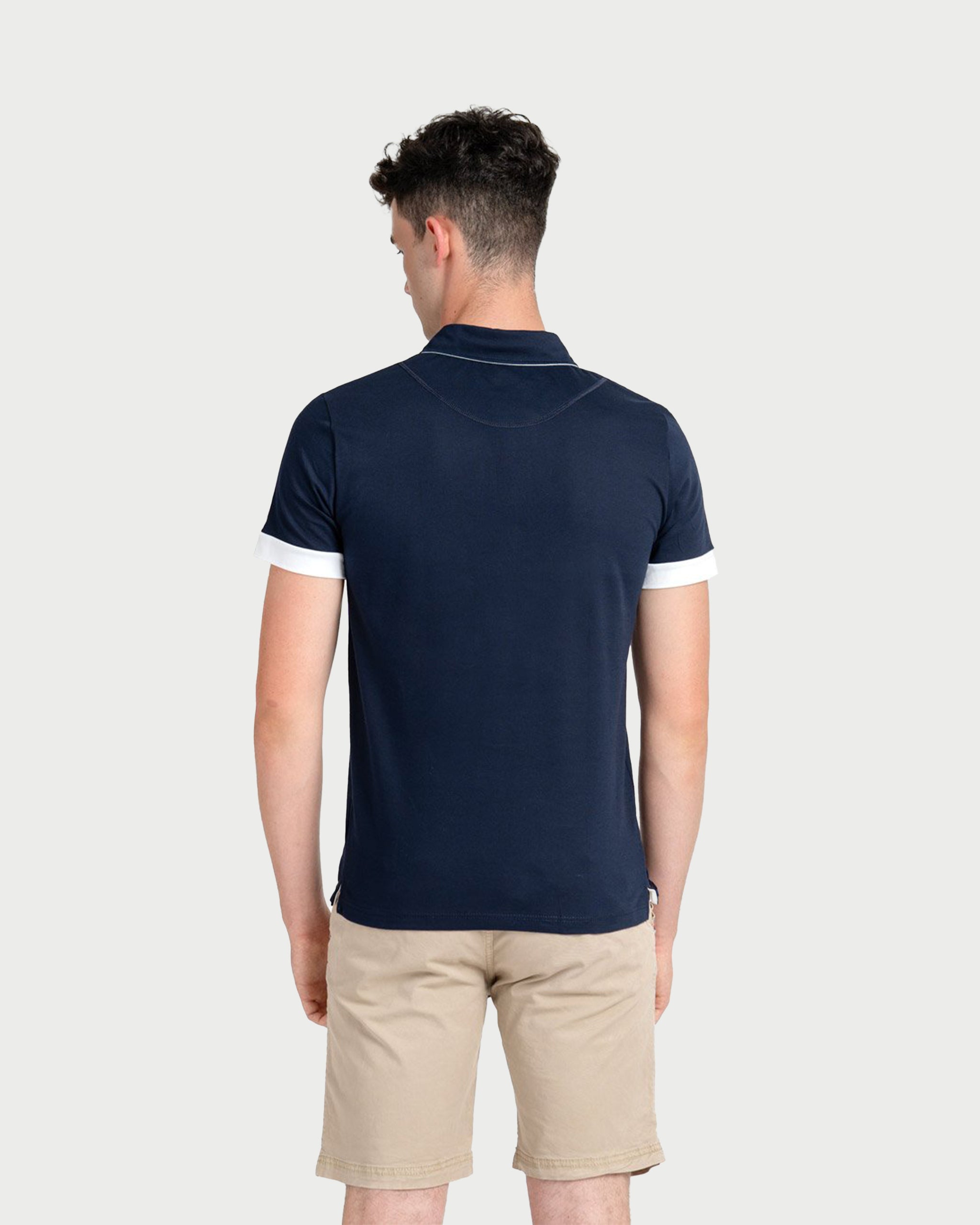 NAVY LINES - Tricou polo din bumbac premium