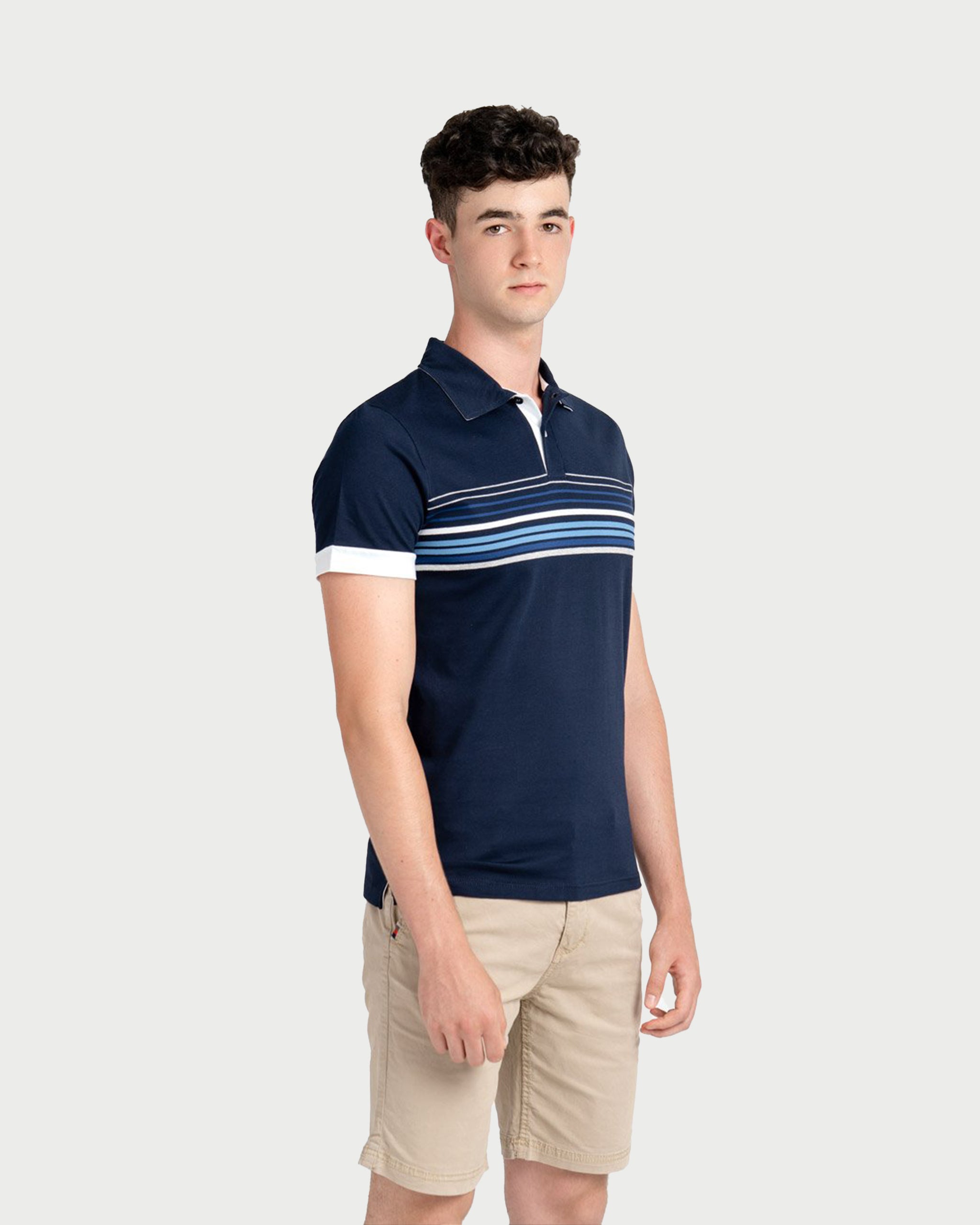 NAVY LINES - Tricou polo din bumbac premium