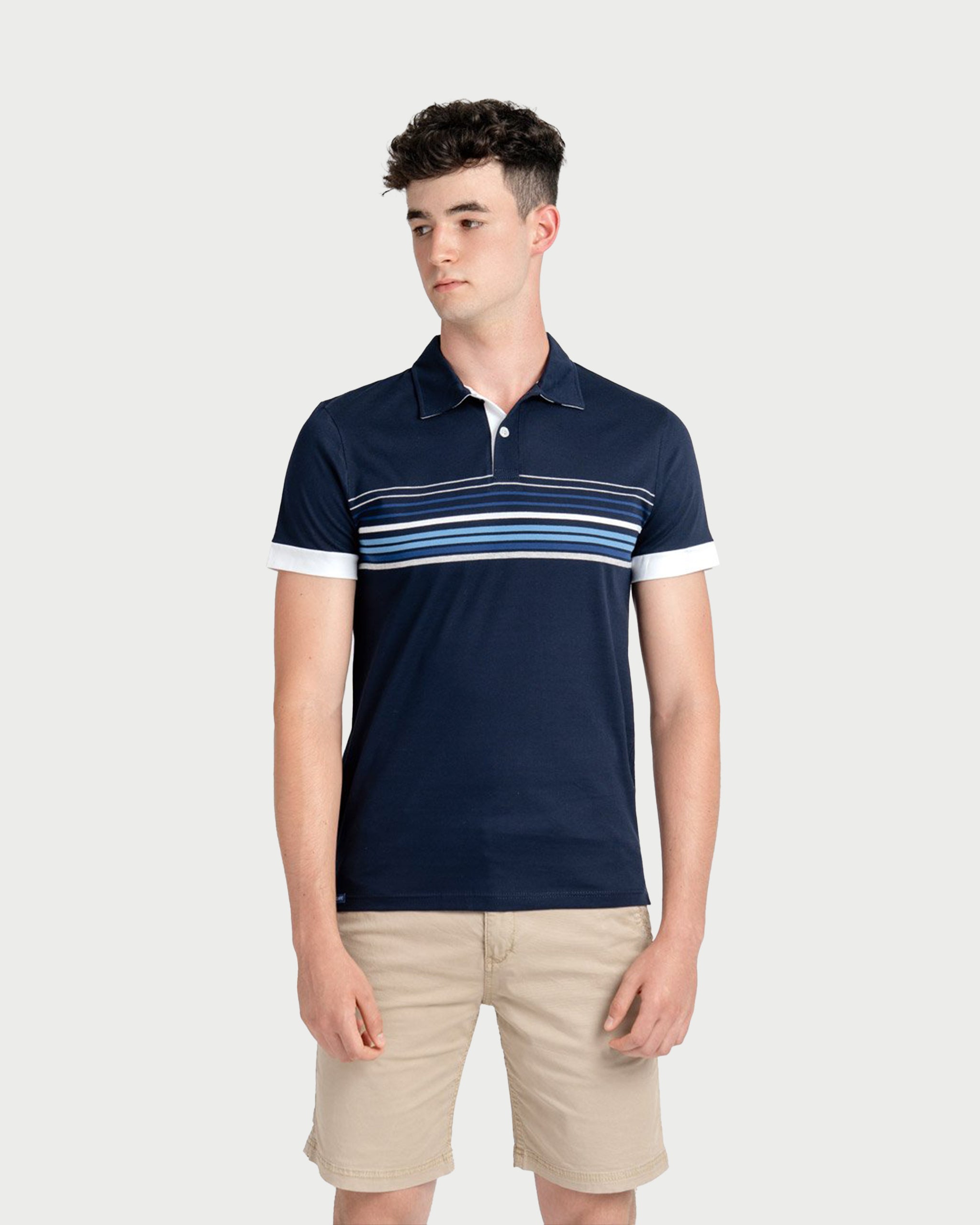 NAVY LINES - Tricou polo din bumbac premium