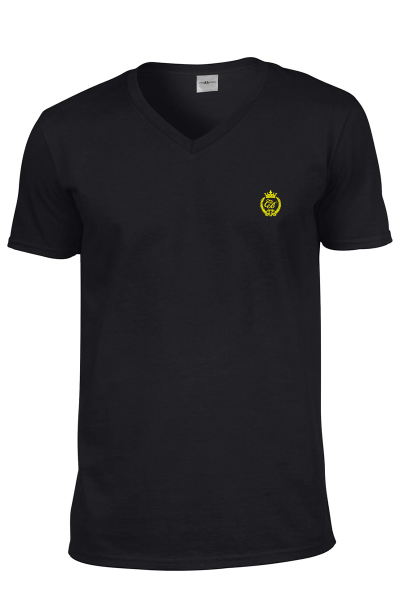 BLACK ANGEL - tricou negru din bumbac in V