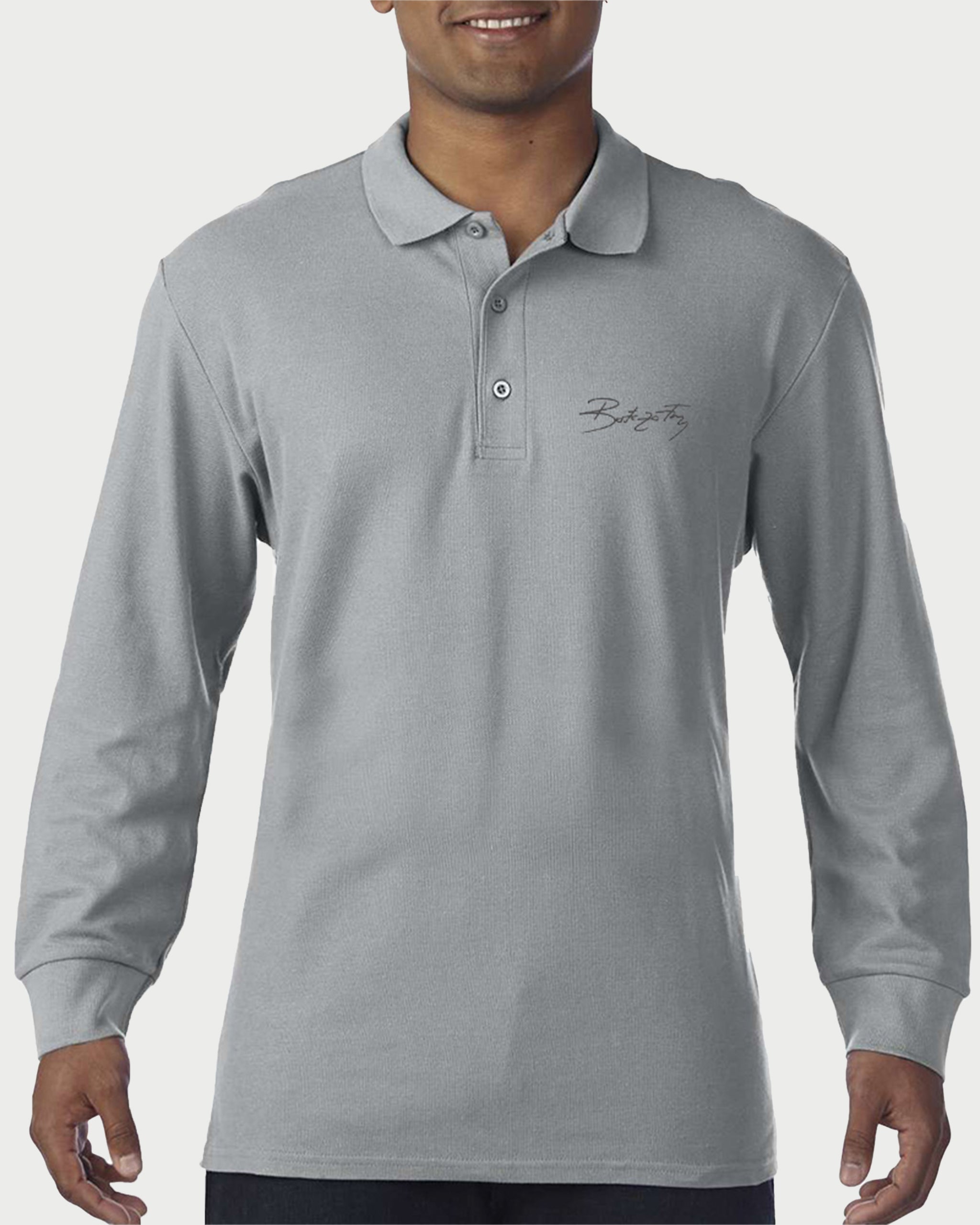 GREY POLO - tricou polo cu maneca lunga