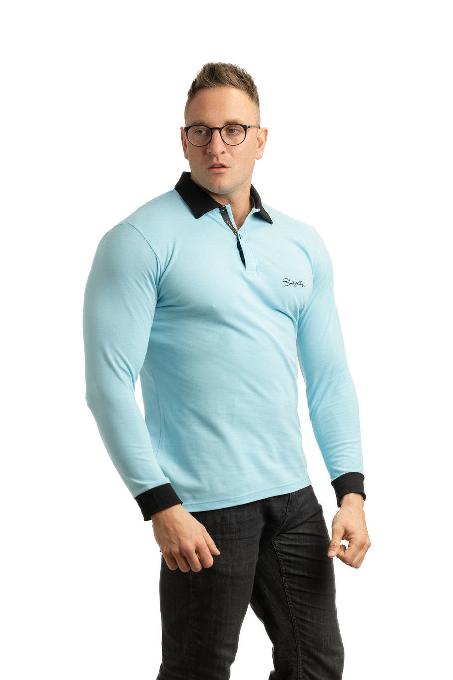 TURQUOISE POLO - bluza high class cu guler polo