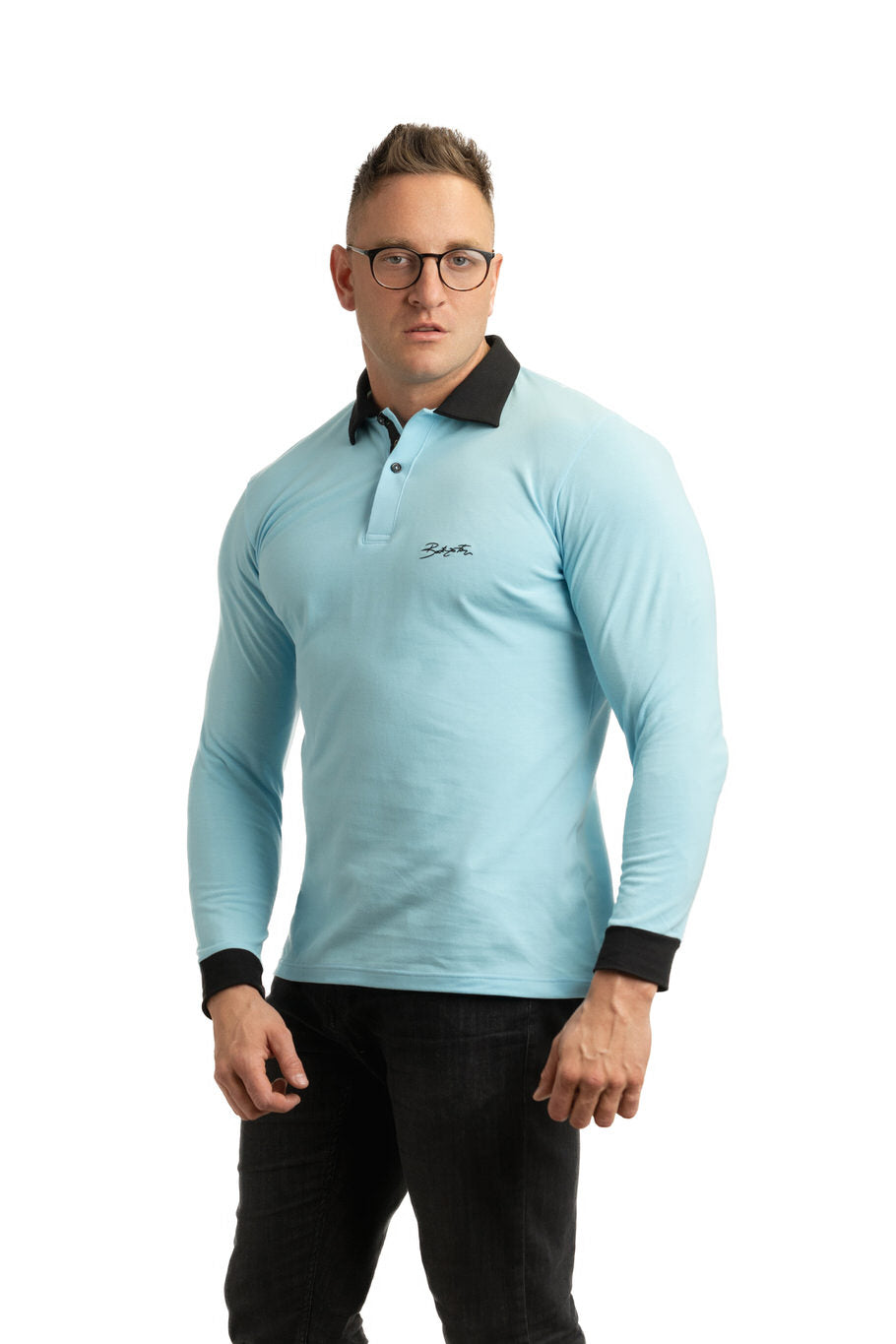 TURQUOISE POLO - bluza high class cu guler polo