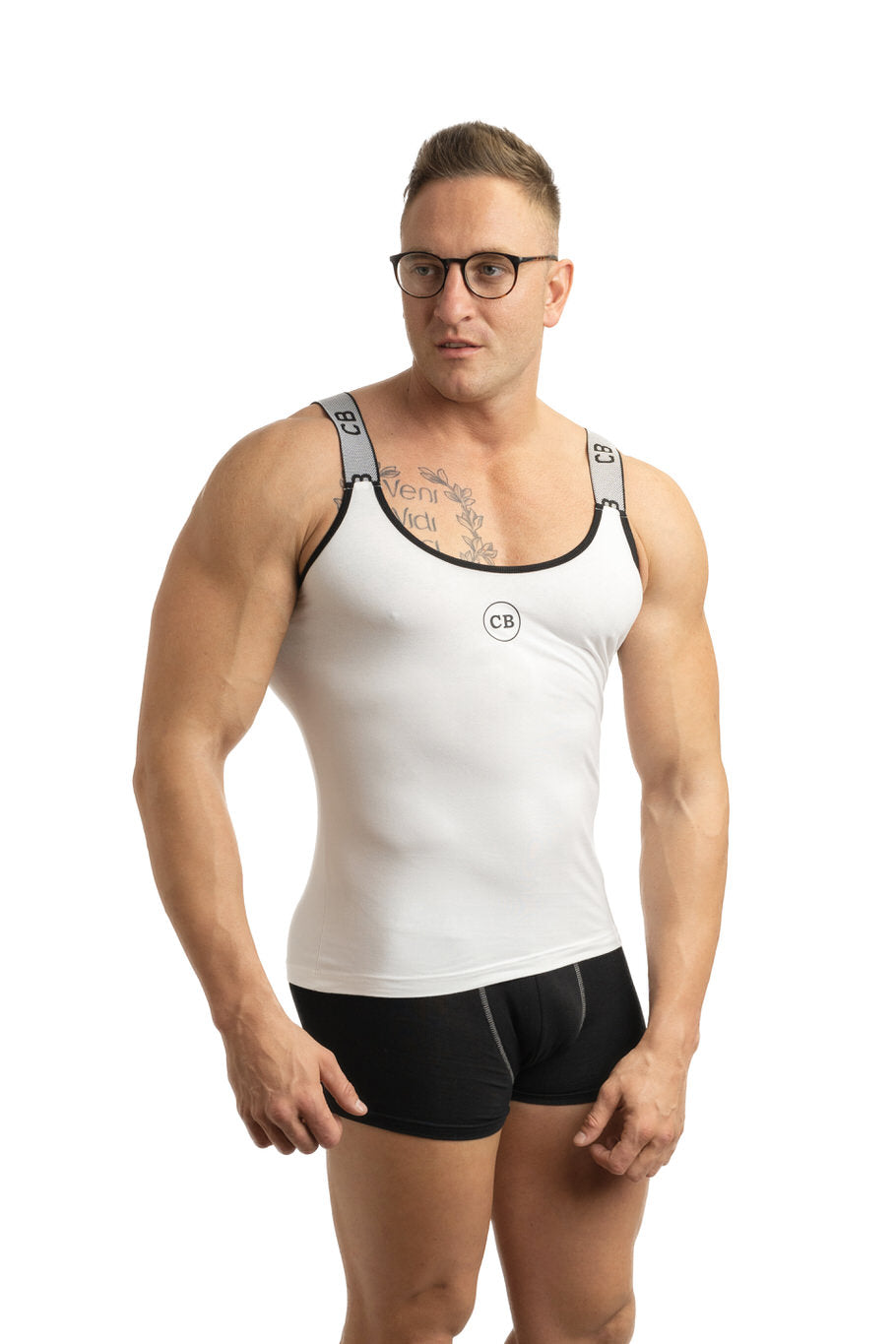 WHITE TOP - maieu cu bretele elastice