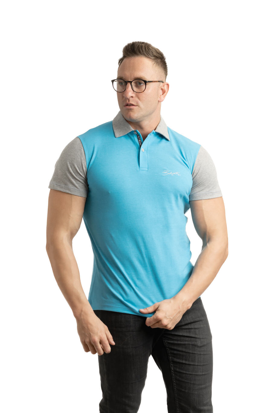 TURQUOISE ARRAY - tricou polo din bumbac premium