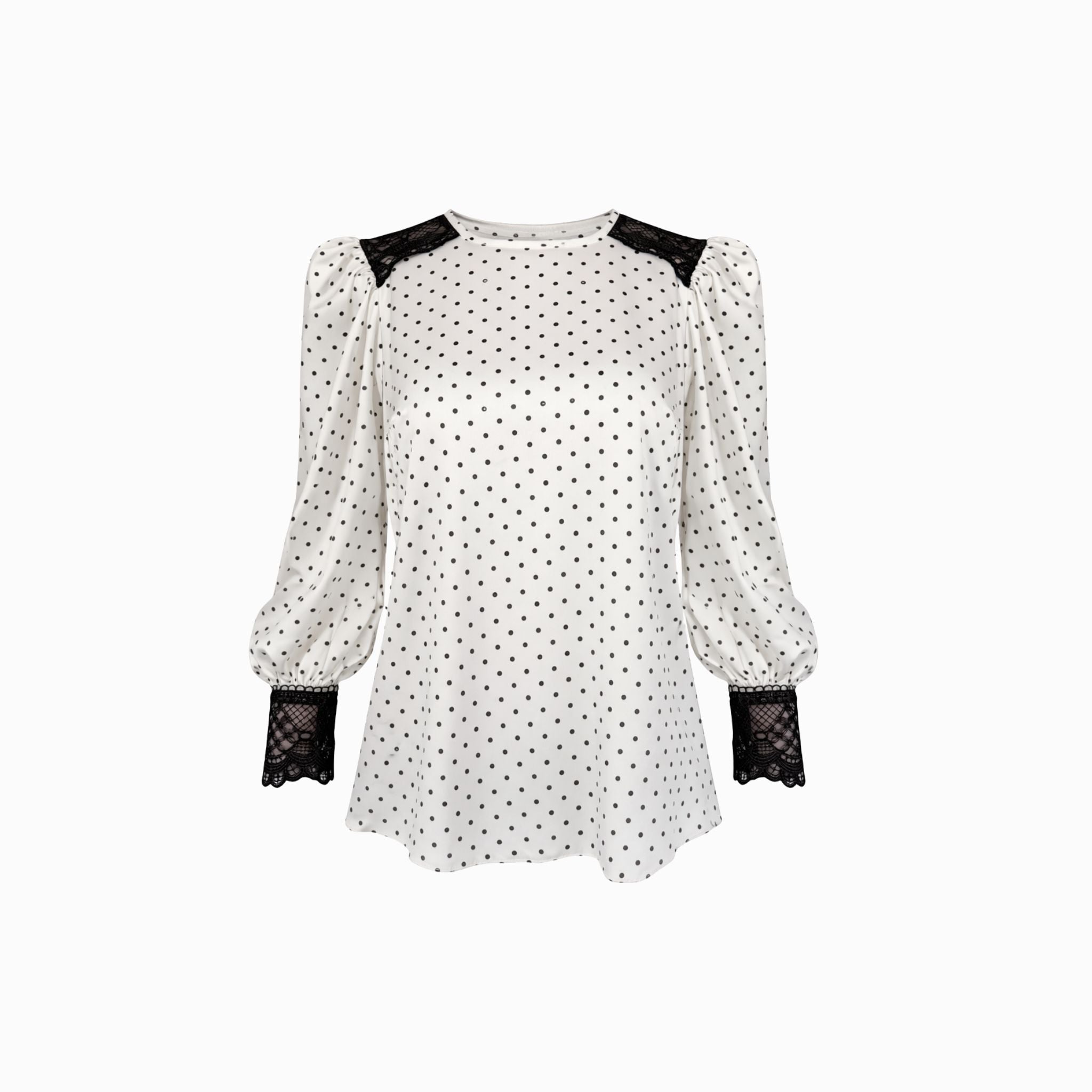 Bluză elegantă cu buline negre Catalin Botezatu
