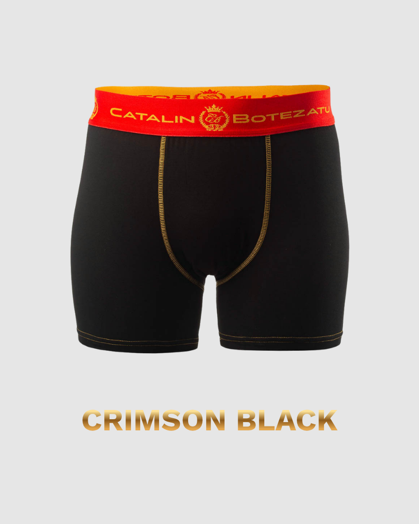 CRIMSON BLACK - boxeri barbati din bumbac premium