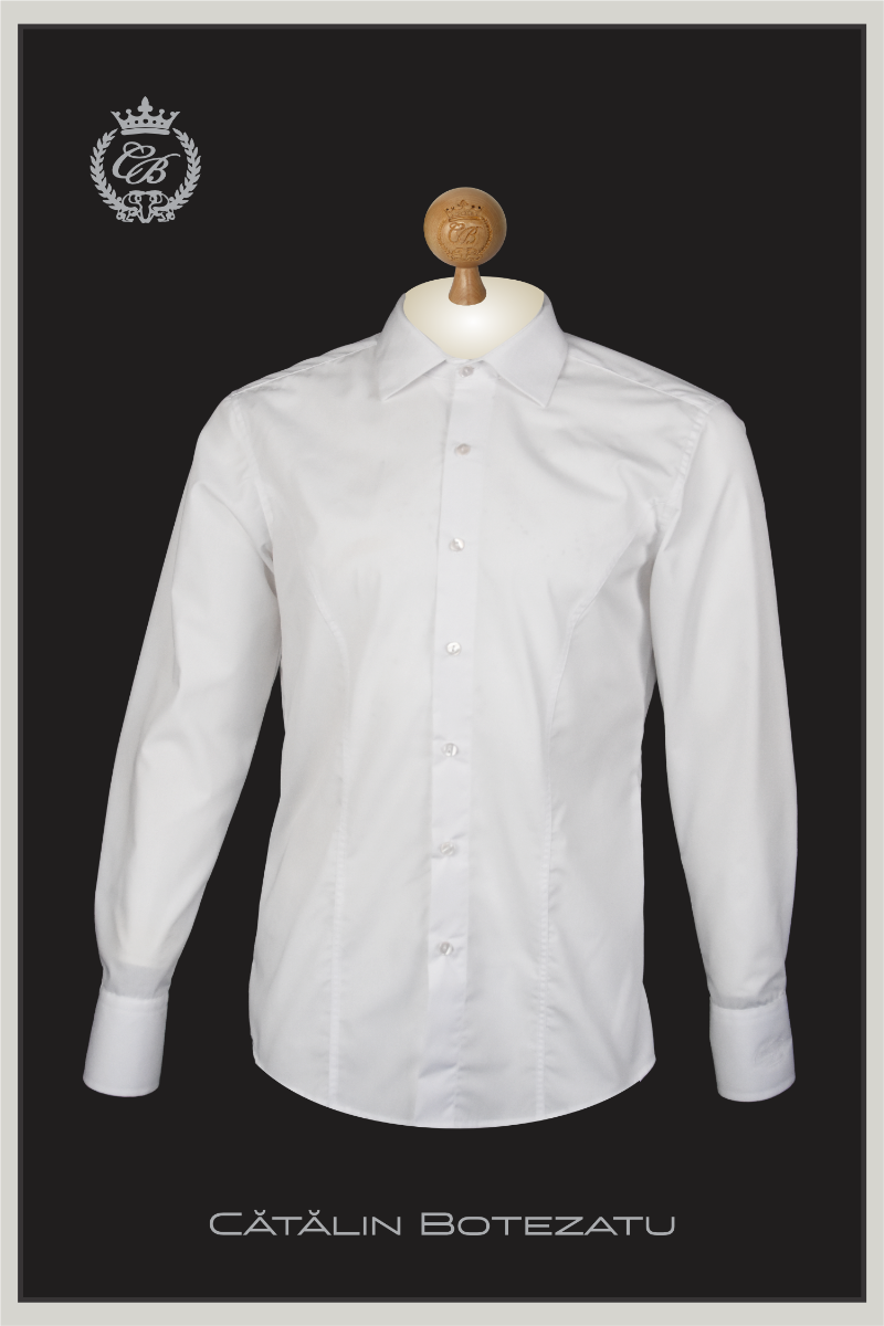 WHITE SIGNATURE- cămașă albă slim fit Cătălin Botezatu