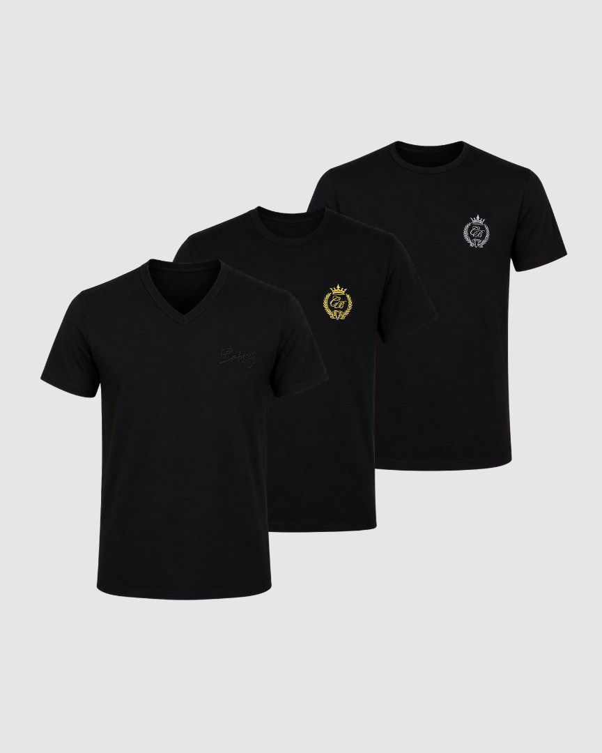 SET DE 3 TRICOURI NEGRE