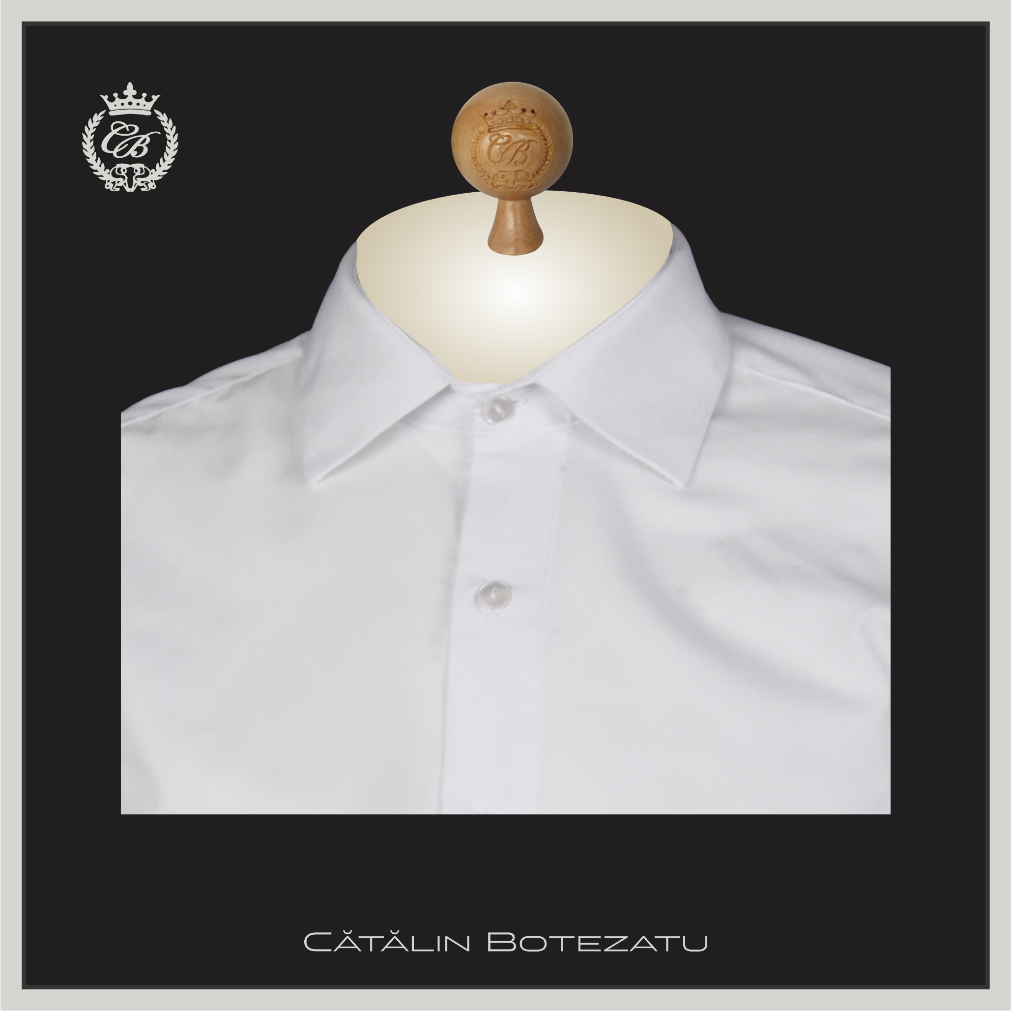 WHITE SIGNATURE- cămașă albă slim fit Cătălin Botezatu