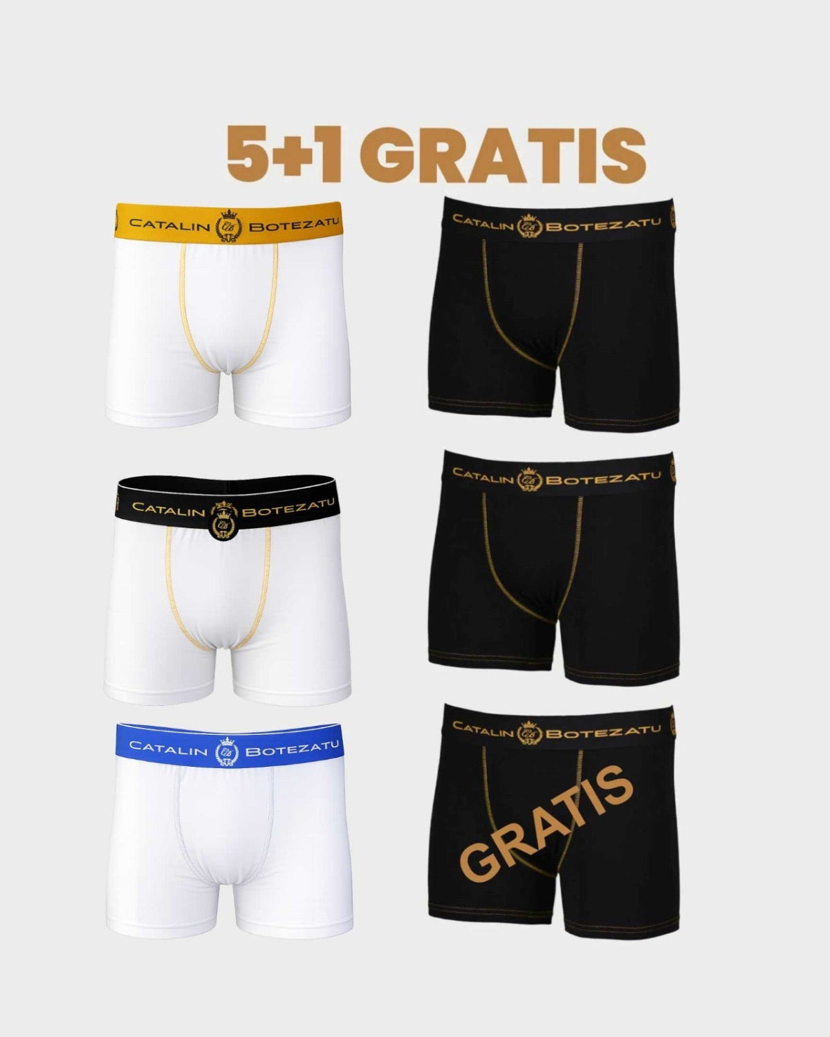 ALB NEGRU PACHET BOXERI