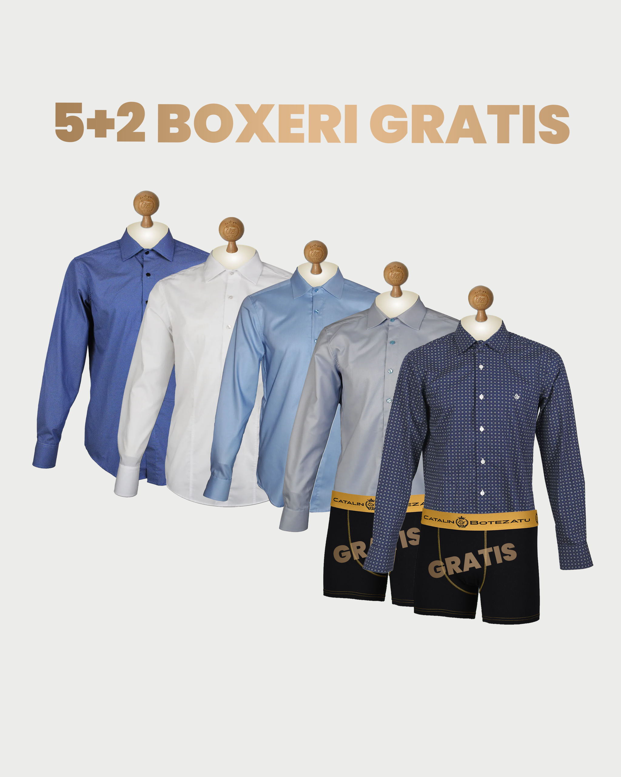 THE PRESTIGE PACK 5 CĂMĂȘI + 2 BOXERI GRATIS SI TRANSPORT GRATUIT