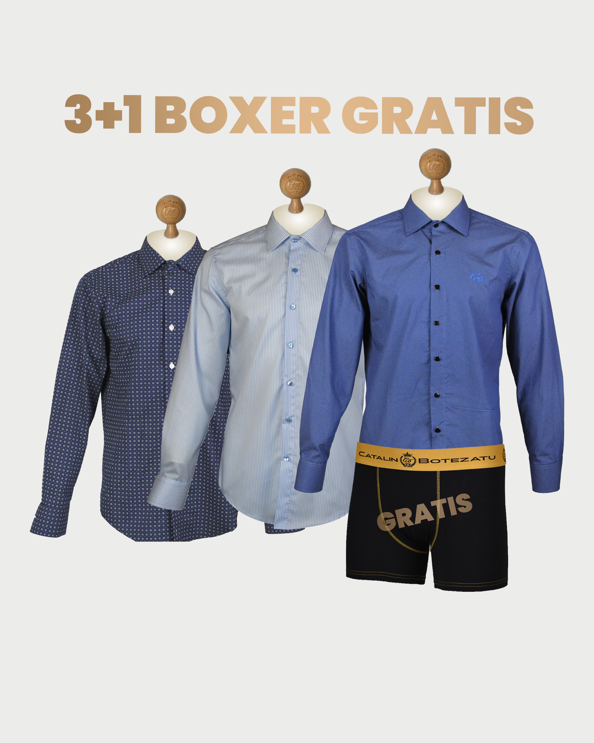 THE CLASSIC PACK 3 CĂMĂȘI + 1 BOXER GRATIS SI TRANSPORT GRATUIT