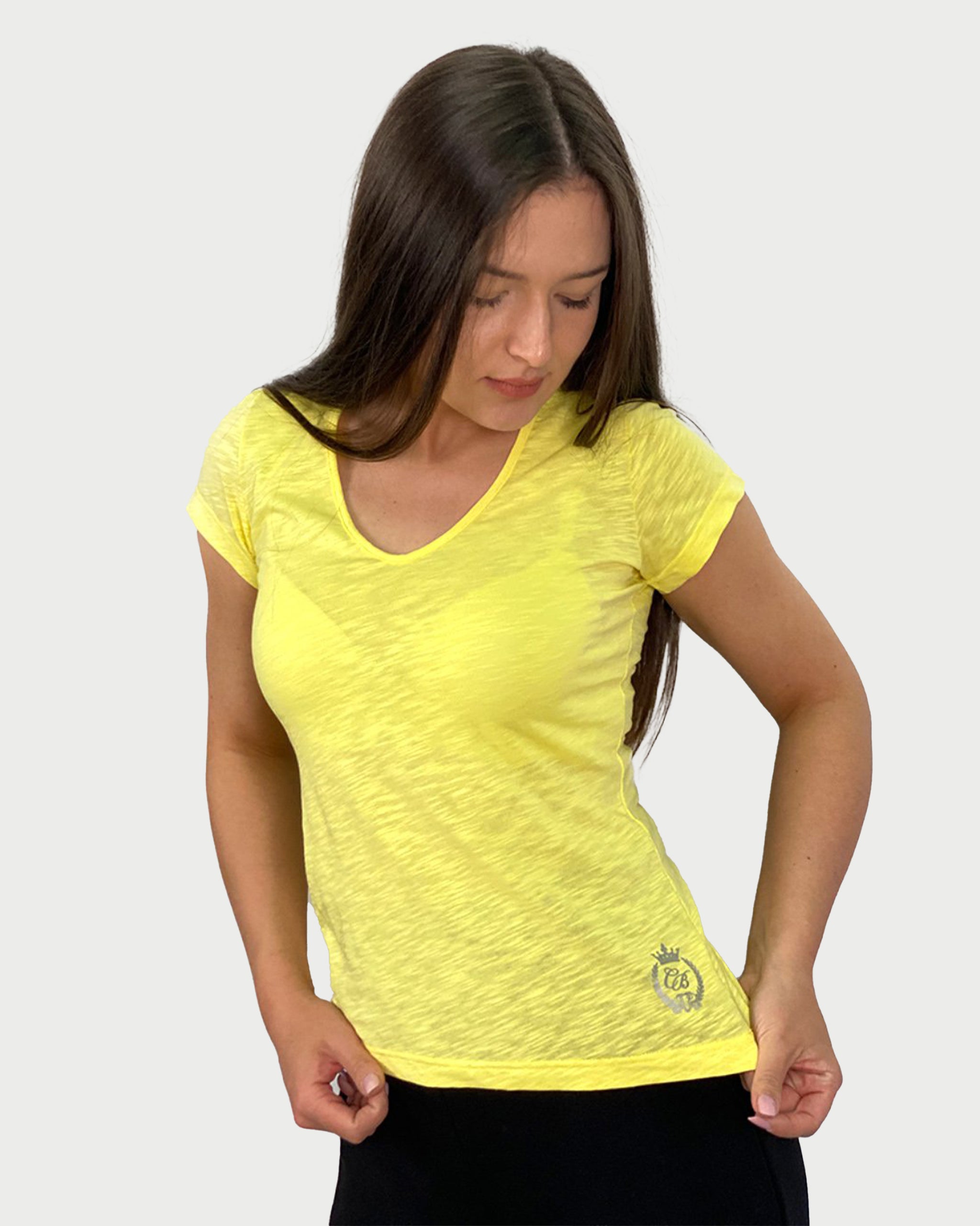 YELLOW SENSATION - tricou minimalist pentru femei