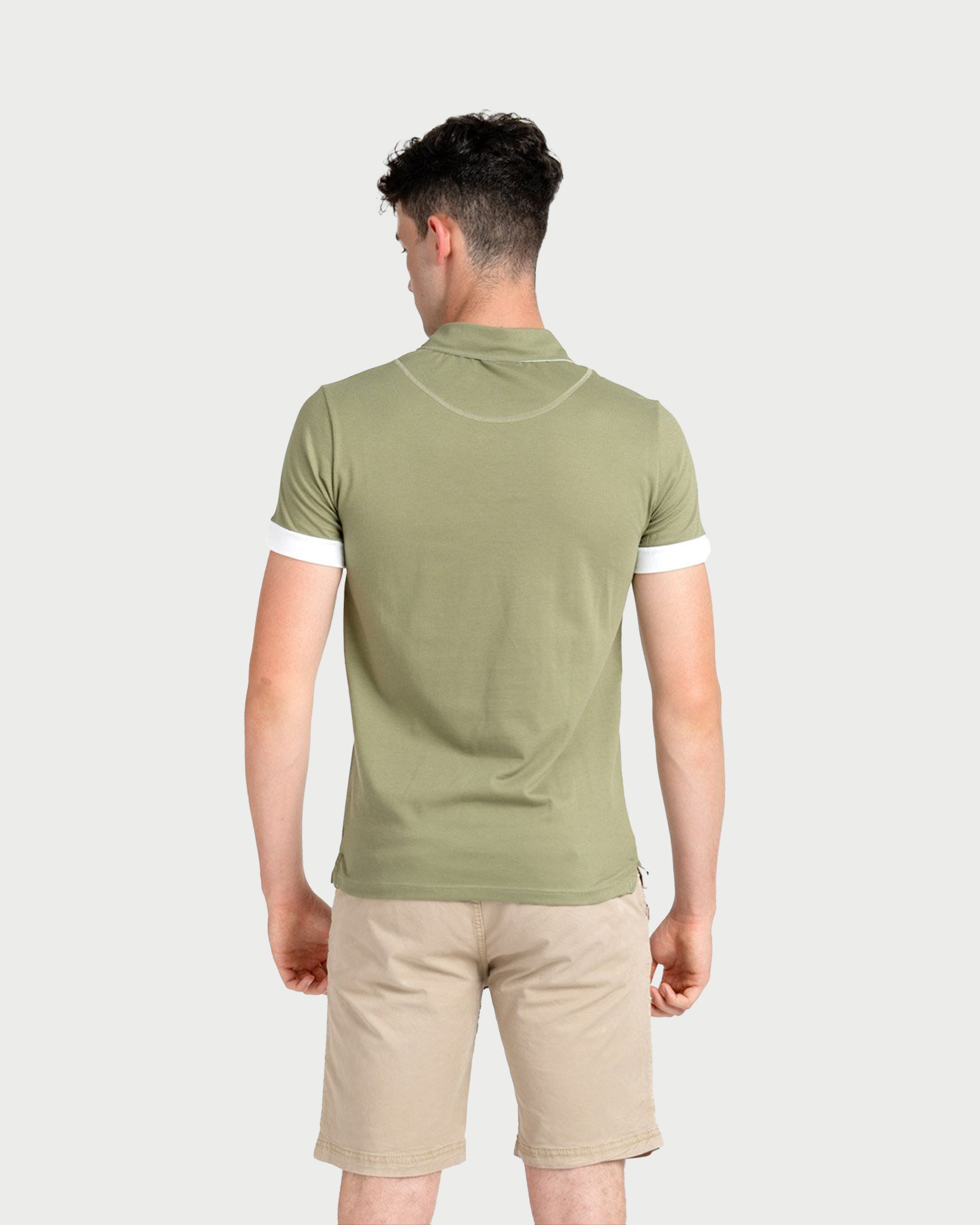 KHAKI LINES - Tricou polo din bumbac premium