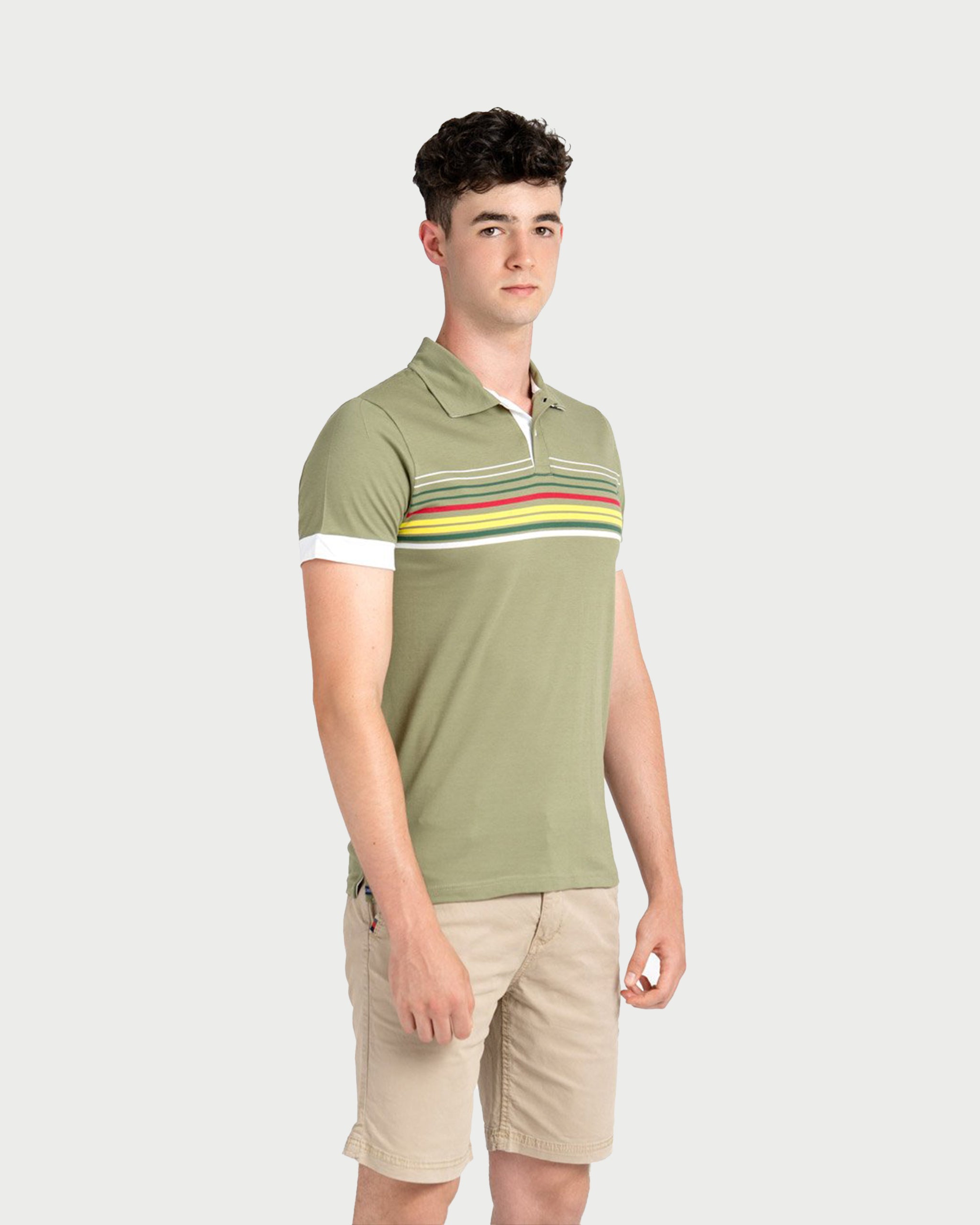 KHAKI LINES - Tricou polo din bumbac premium