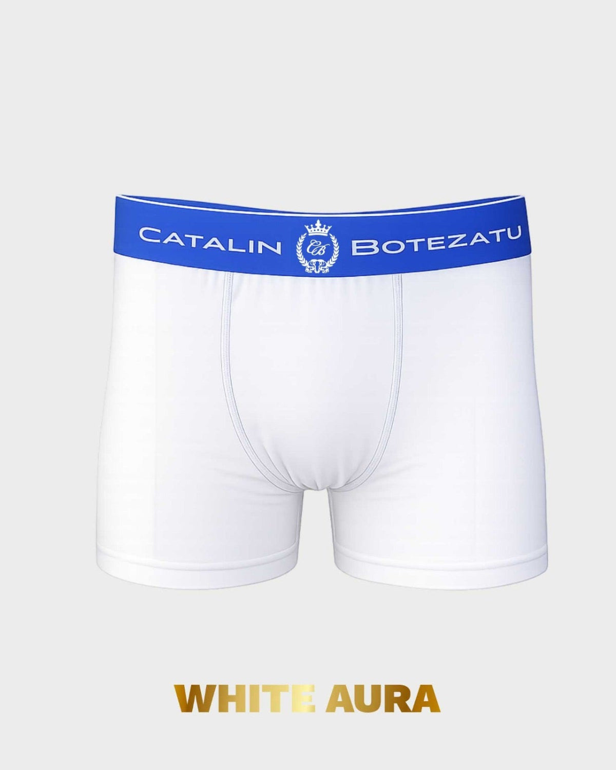 BOXERI ALBI CU ALBASTRU