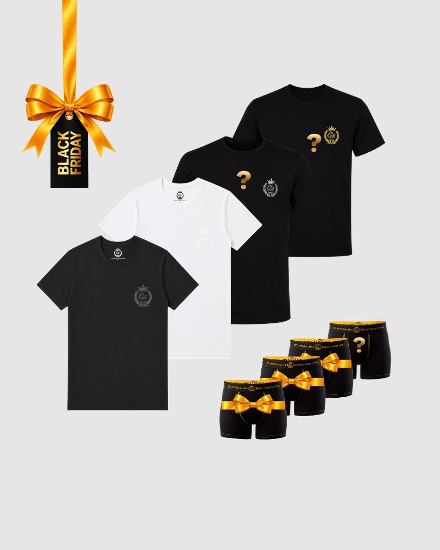 BLACK FRIDAY – Gentleman: 4 tricouri + 4 boxeri Cătălin Botezatu