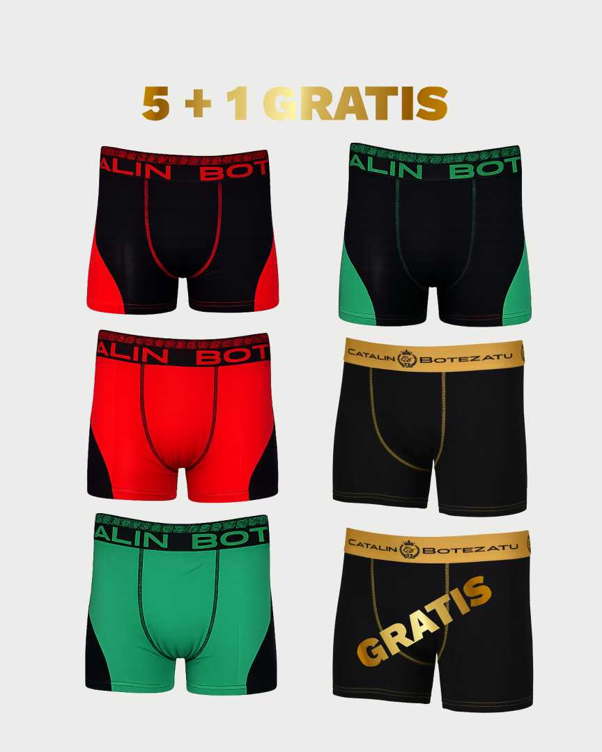 Set 6 boxeri din bumbac premium pentru bărbați by Cătălin Botezatu - Olympic Pack.