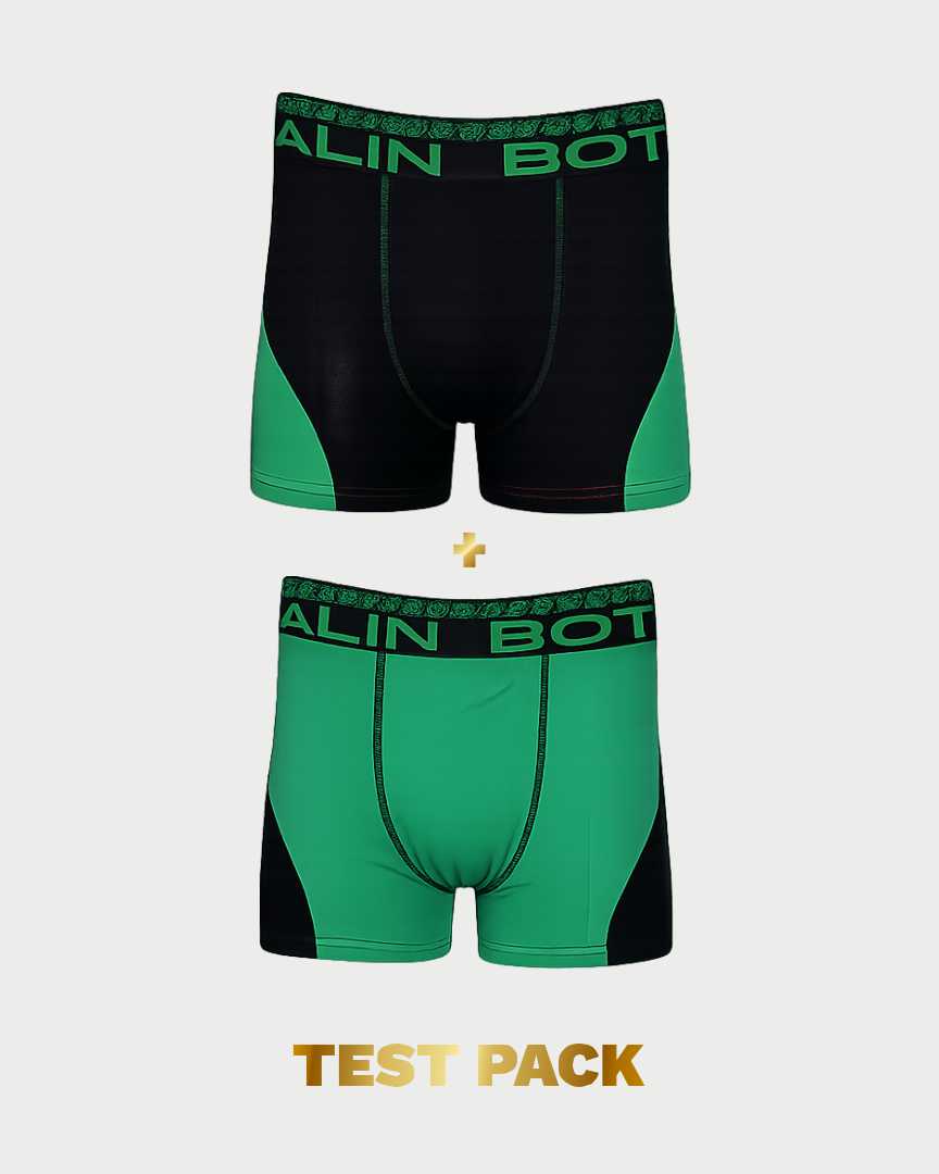Boxeri premium din bumbac – confort, stil și libertate de mișcare. Alege TEST PACK – Green Edition by Cătălin Botezatu
