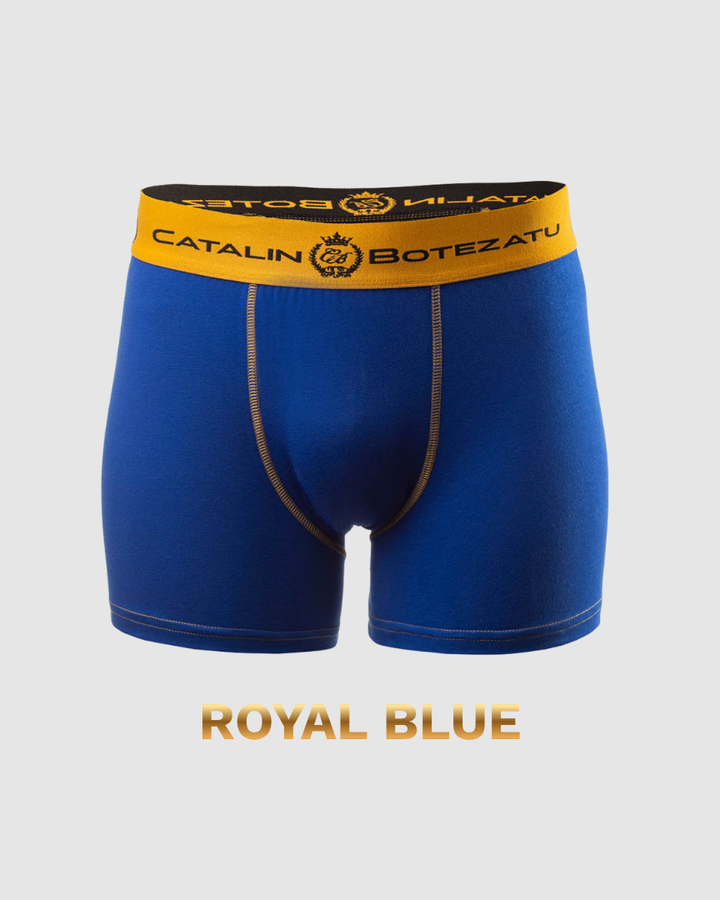 ROYAL BLUE - BOXERI BĂRBAȚI DIN BUMBAC PREMIUM