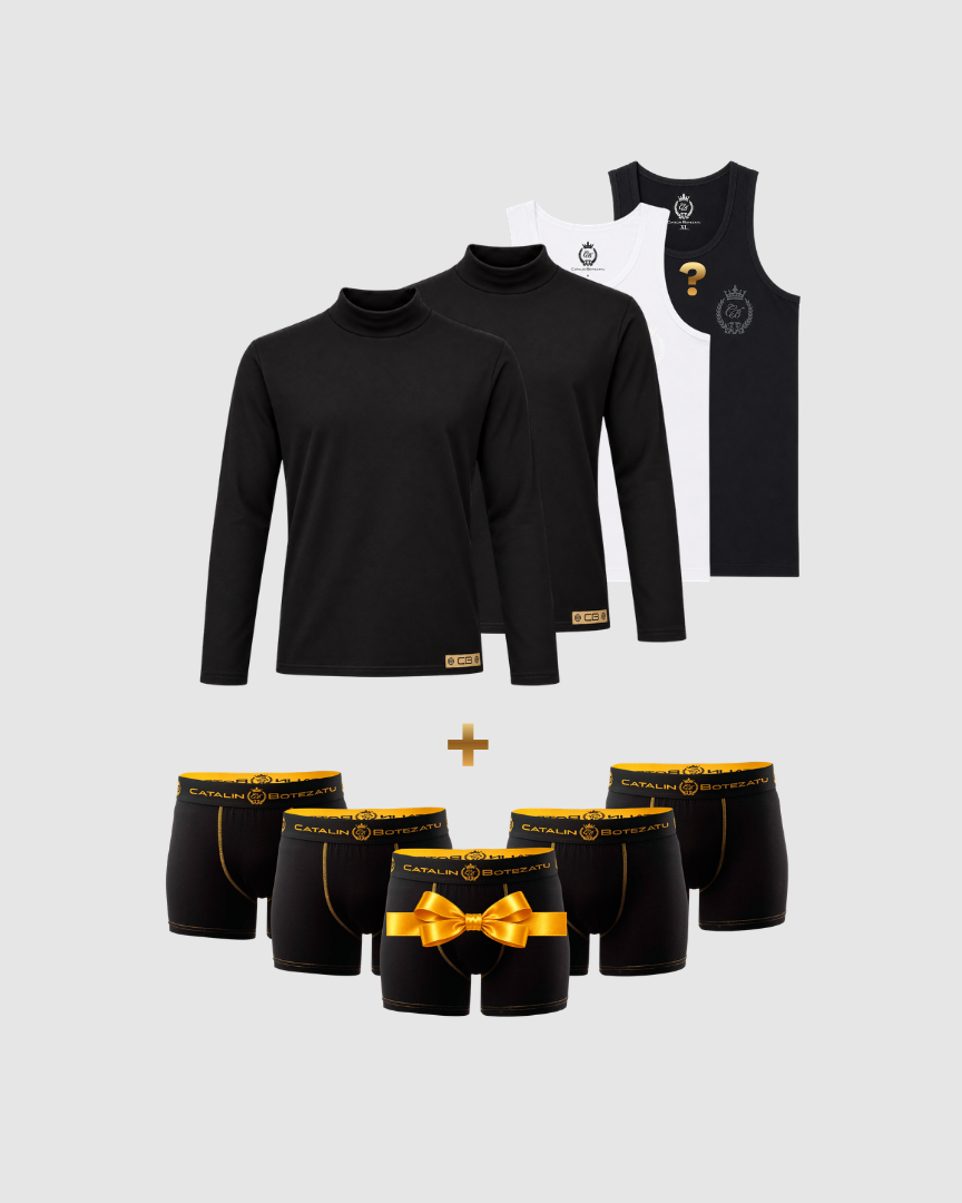 BLACK FRIDAY – Black Elegance Complet: 2 helănci + 2 maieuri + 5 boxeri Cătălin Botezatu