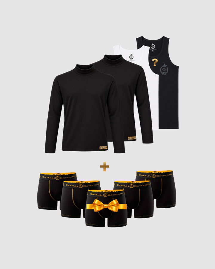 BLACK FRIDAY – Black Elegance Complet: 2 helănci + 2 maieuri + 5 boxeri Cătălin Botezatu