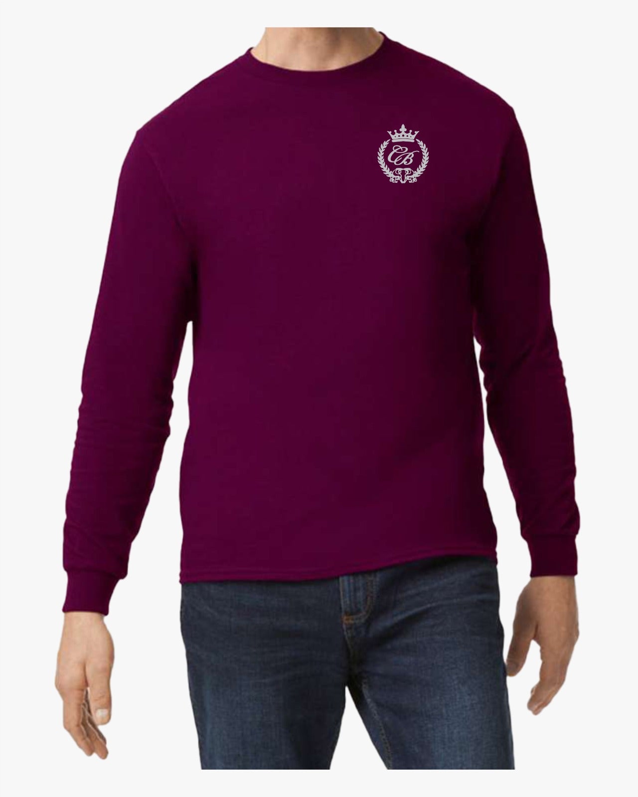 B BURGUNDY - bluza barbateasca din bumbac premium