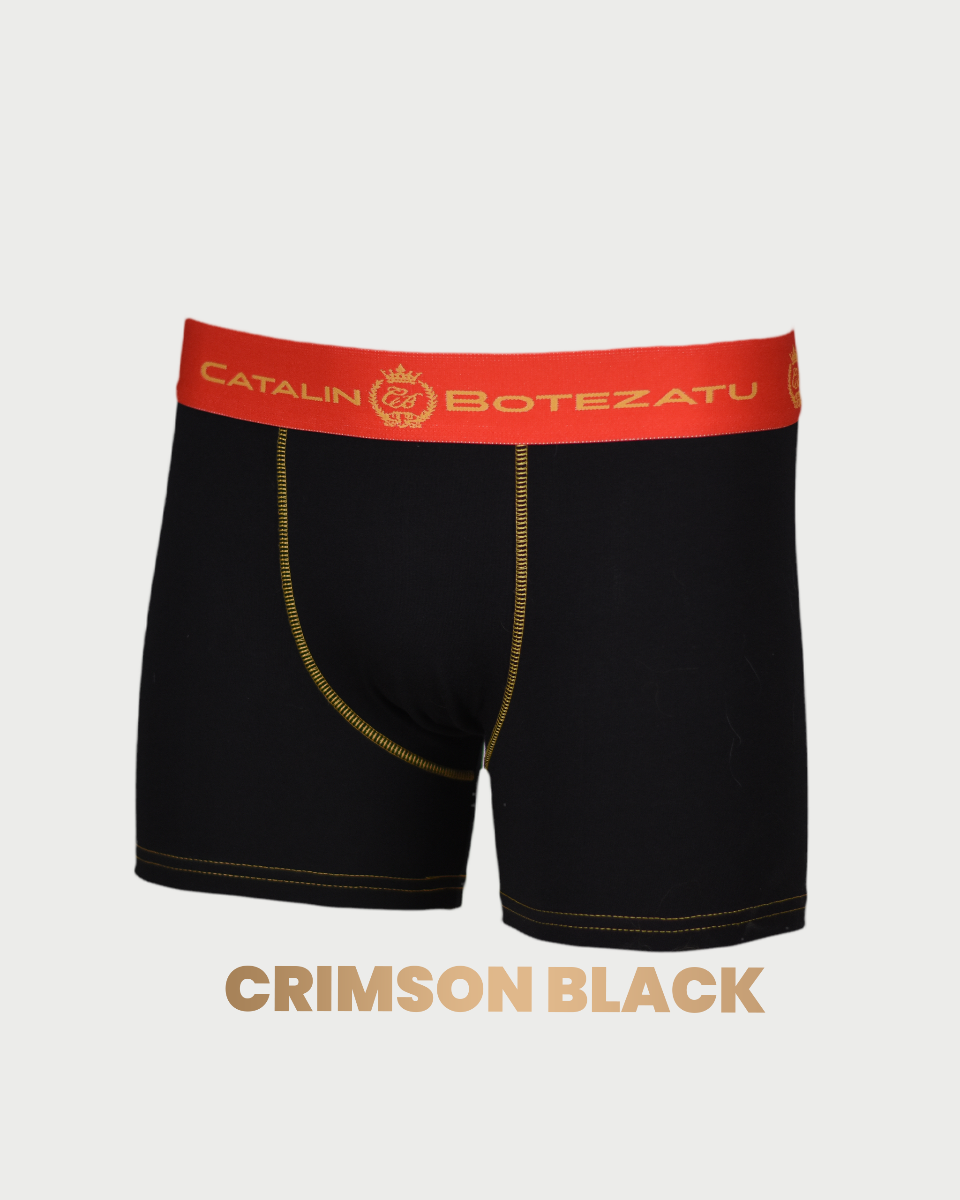 CRIMSON BLACK - boxeri barbati din bumbac premium