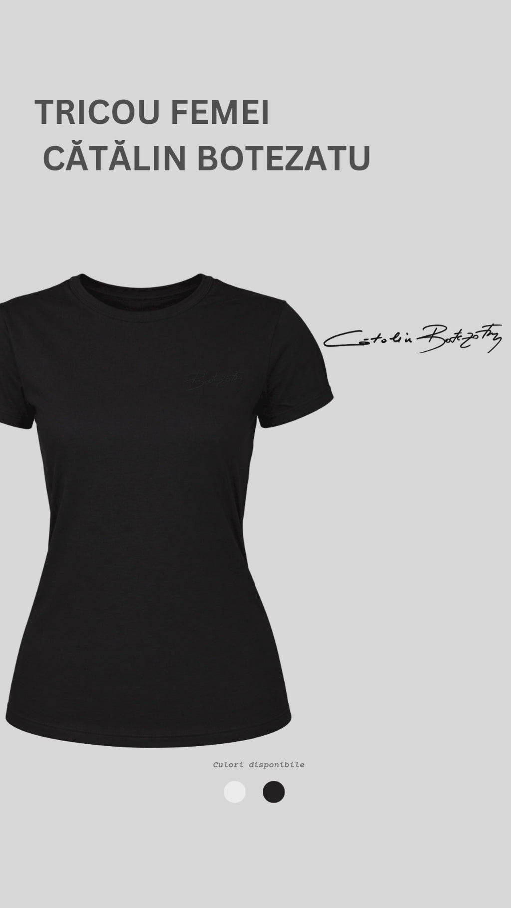 BASIC BLACK - Tricou femei din bumbac organic
