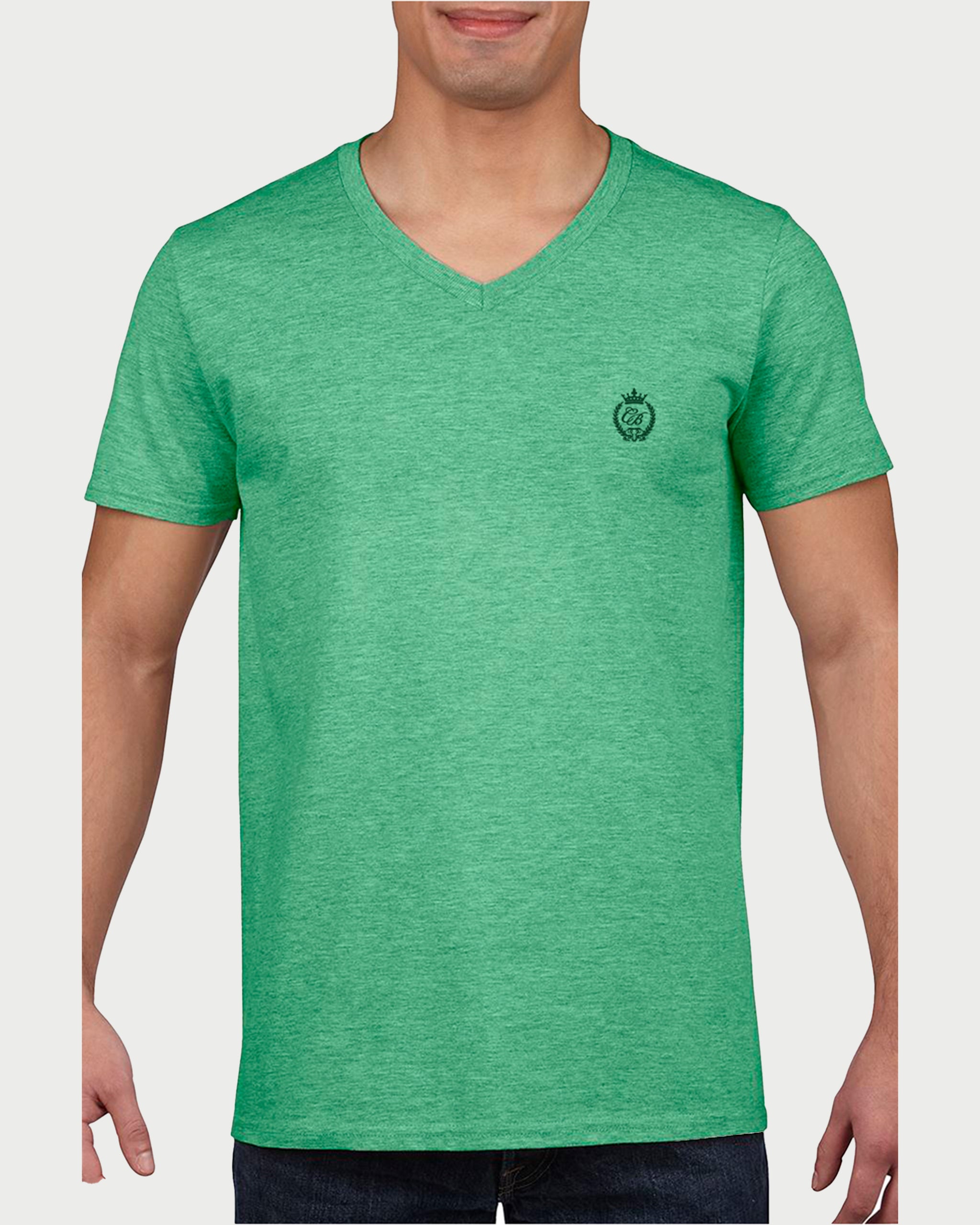 GREEN BASIC- tricou  din bumbac in V