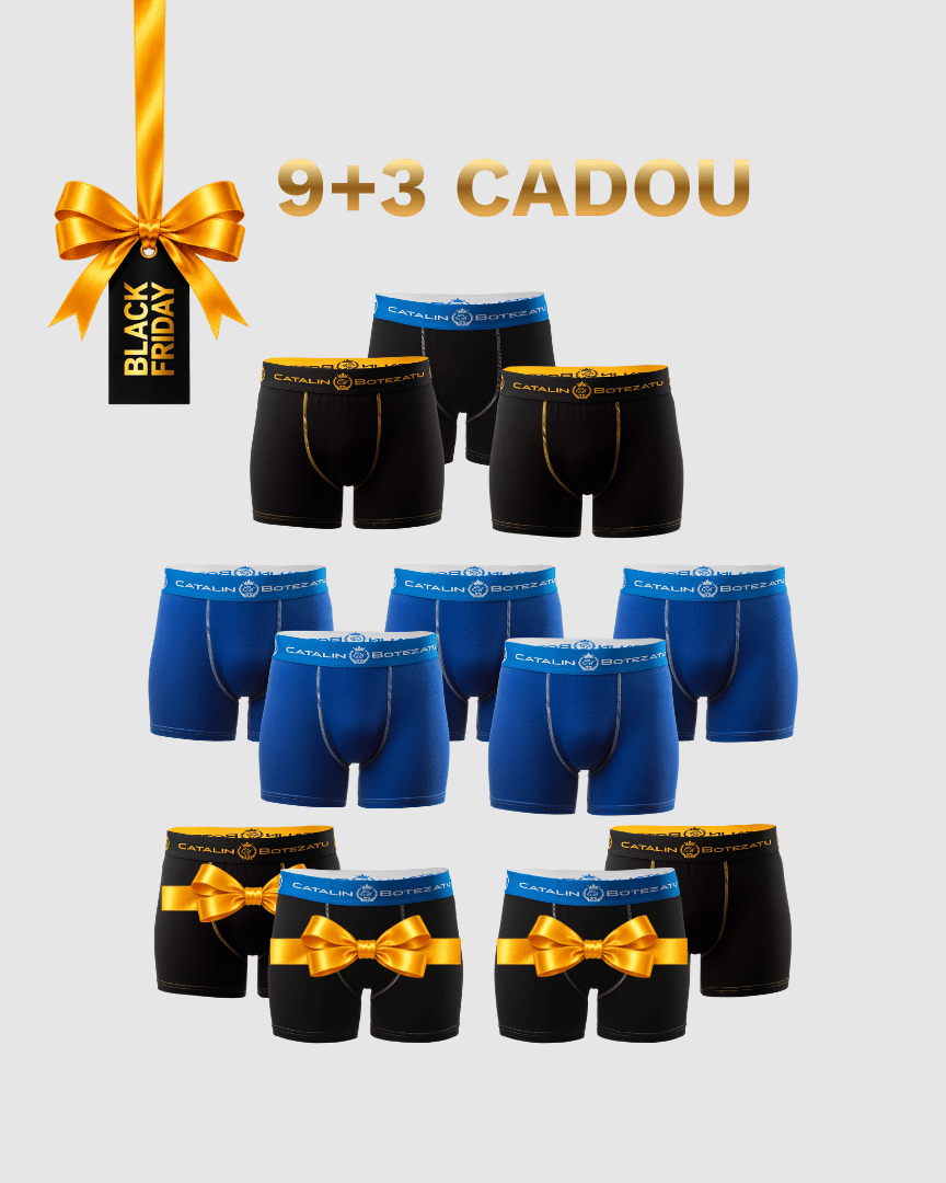 BLACK FRIDAY – BLACK & BLUE PACK 9 Boxeri + 3 CADOU Cătălin Botezatu