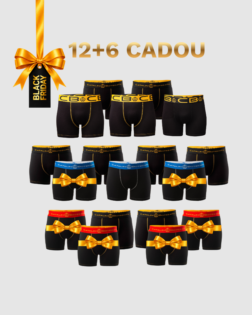 BLACK FRIDAY - BLACK: 12 BOXERI + 6 CADOU Cătălin Botezatu