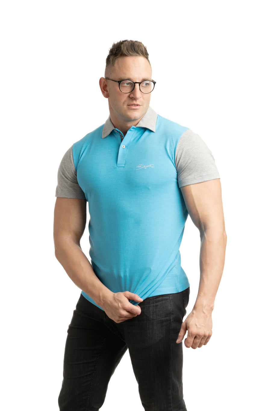 TURQUOISE ARRAY -  tricou polo din bumbac premium